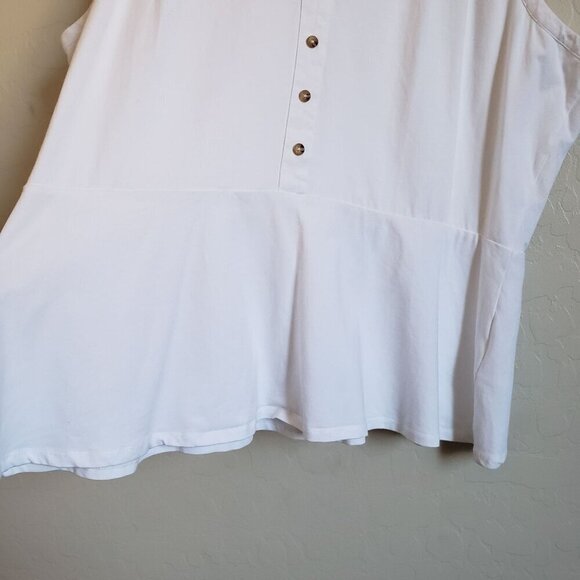 Modcloth Organic Cotton Sleeveless V-Neck Top Lace Detail White Size Women's 2X - Picture 4 of 9